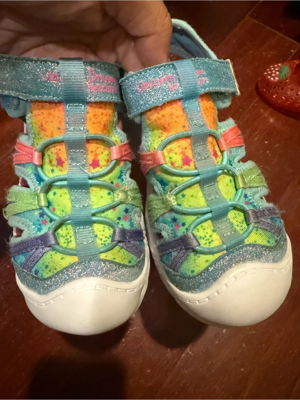 Skechers Kids Teal Multicolor Glitter Active Sandals